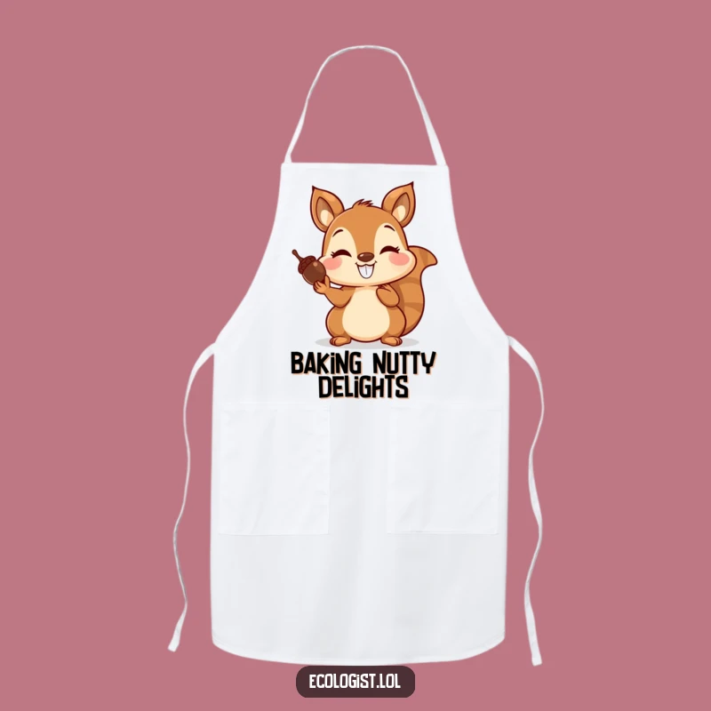 Funny Squirrel Acorn Balancing Apron: Kitchen Fun for Nutty Chefs