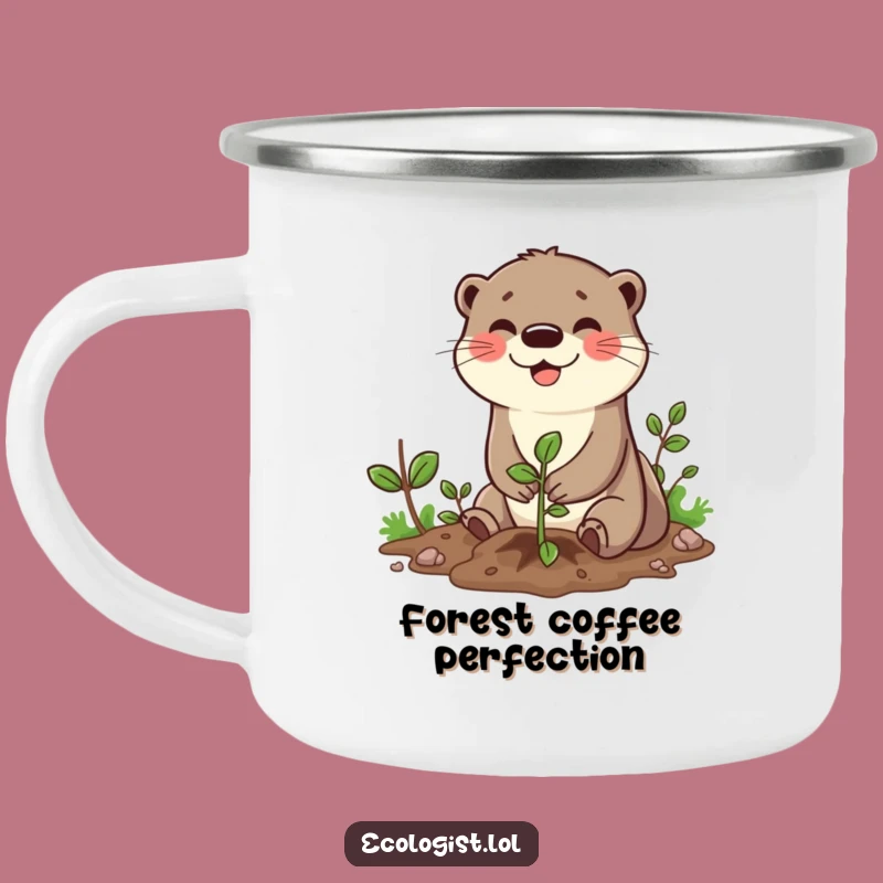 Funny Otter Planting Sapling Camping Mug: Adventure Fuel for Outdoor Enthusiasts