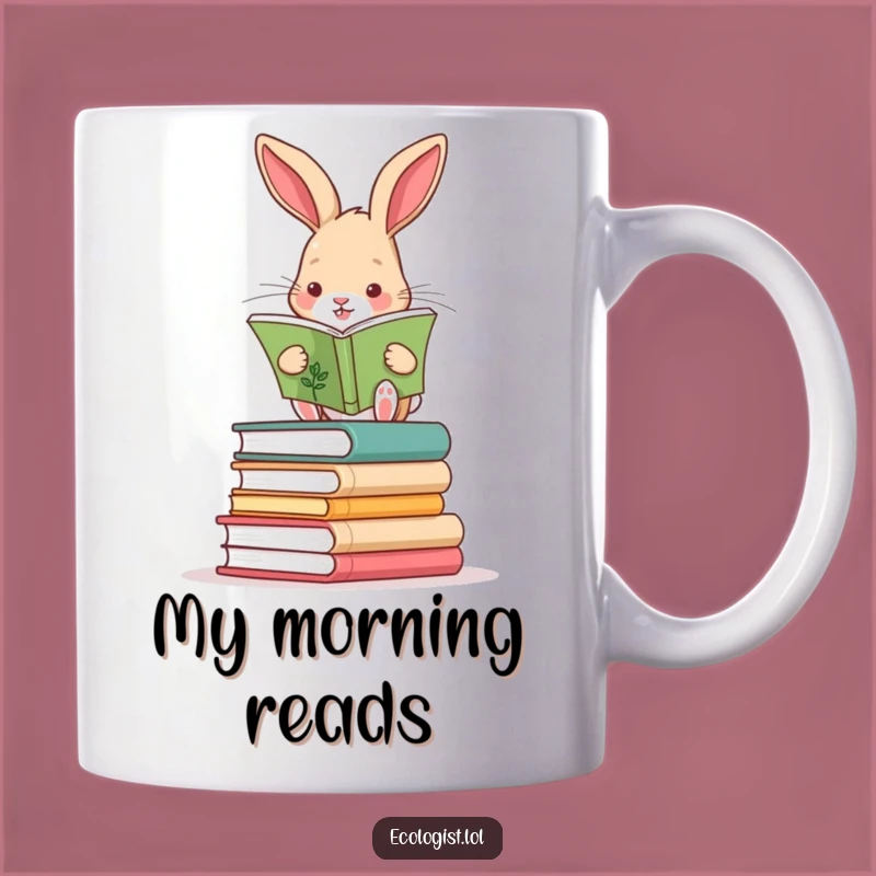 Funny Rabbit Book Lover Mug: Smart & Quirky Reader's Funny Gift!