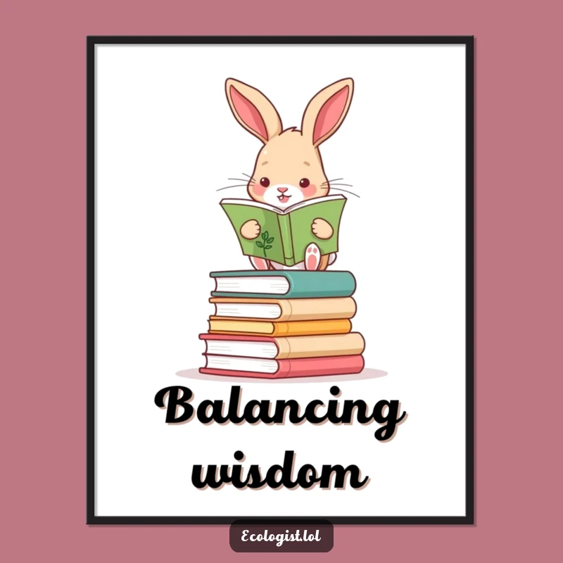 Funny Rabbit Book Art: Instant Intellectual Charm, Perfect Funny Gift!