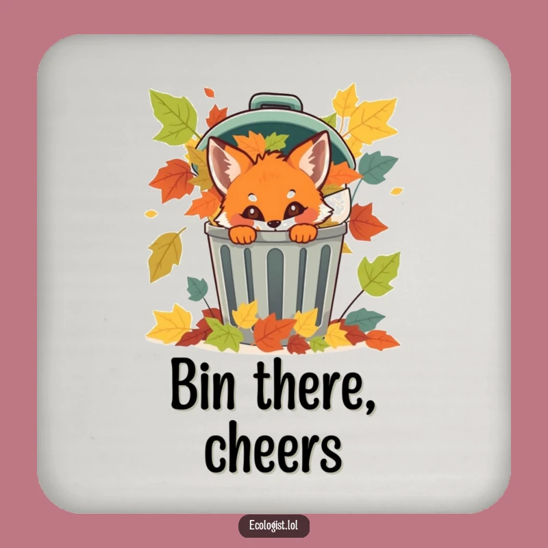Funny Fox Cub Coaster Set: Protect Your Table with Charm, Perfect Funny Gift!