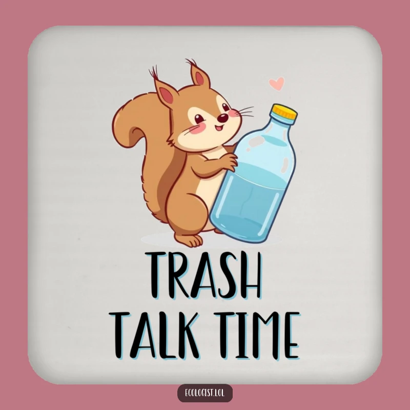 Funny Squirrel Coaster Set: Protect Surfaces with Eco-Chic Humor, Perfect Funny Gift!