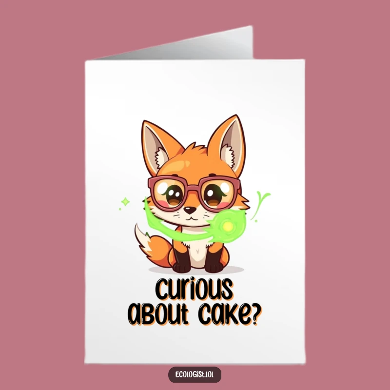 Free Printable Birthday Card: Curious Fox Glasses Funny Downloadable Gift