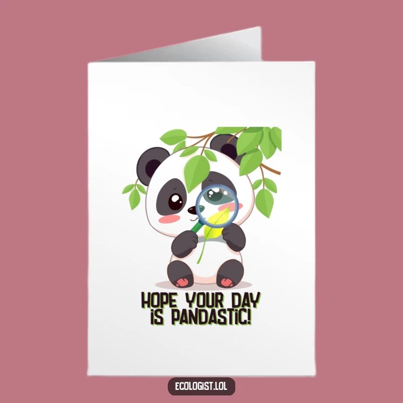 Free Printable Panda Birthday Card: Glowing Leaf Discovery, Curious Humor, Print at Home