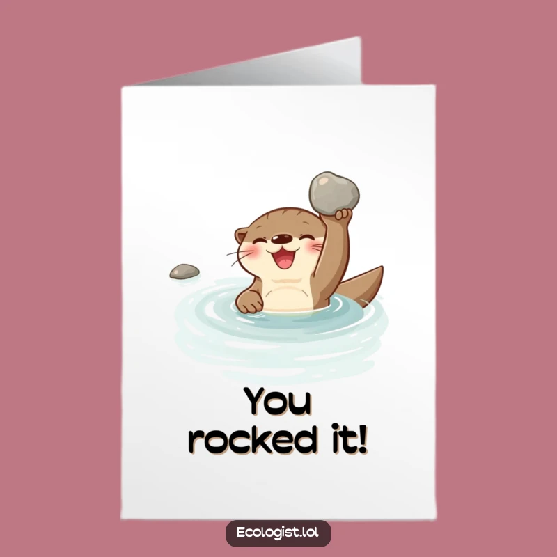 Free Printable Congratulations Card: Otter's Sparkling Success, Funny Downloadable Achievement Greeting