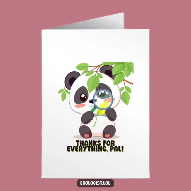 Free Printable Panda Thank You Card: Leafy Curiosity Thanks, Humorous Discovery, Print at Home