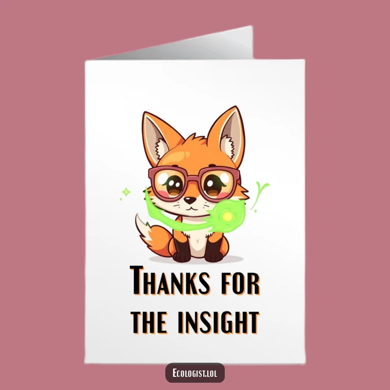 Free Printable Thank You Card: Curious Fox Glasses Funny Downloadable Gift