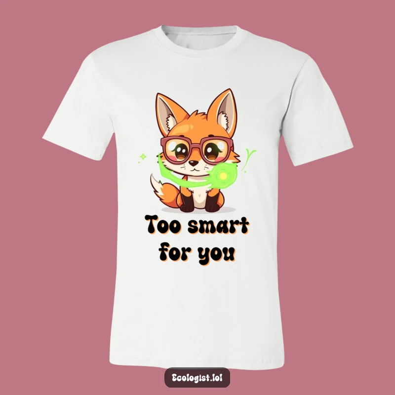 Funny Fox in Glasses T-Shirt: Mysterious Green Energy Investigator Apparel