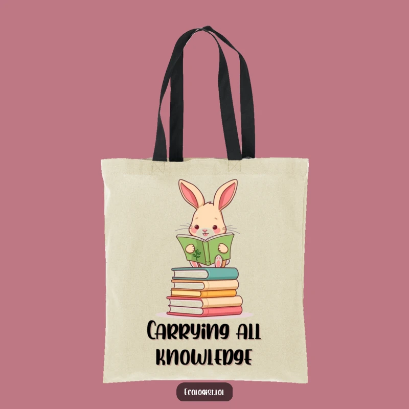 Funny Rabbit Book Lover Tote Bag: Carry Your Knowledge & Style, Awesome Funny Gift!